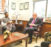 Dogboe in a hearty chat with the United States Ambassador Jackson