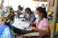 Residents of Dzodze undergoing health screening