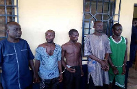 The divisional Chief (left) and the 4 other suspects