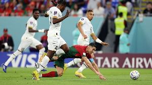 Cristiano Ronaldo falls despite Salisu making no contact