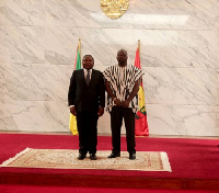 Felipe Jacinto Nyusi, with Eric Odoi-Anim, Ghana