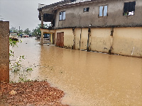 A photograph taken after the heavy downpour