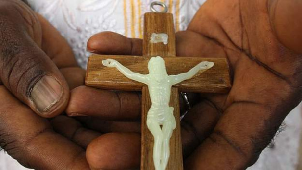 A miniature of Jesus Christ on the cross