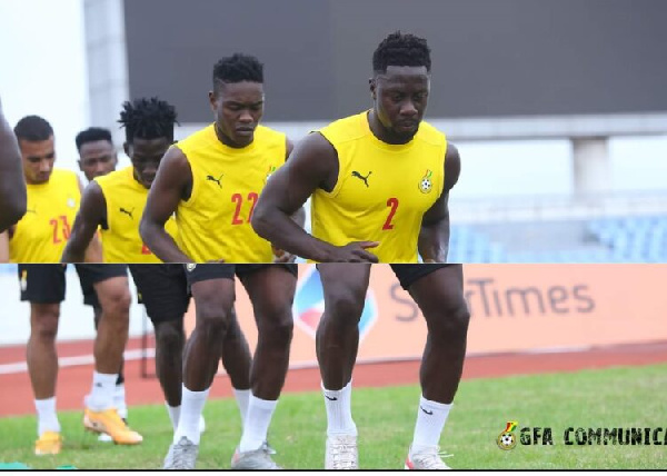 Black Stars players training in Cape Coast