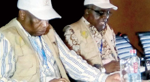 Hifikepunye Pohamba (left) Head of AUEOM, former president of the Republic of Namibia