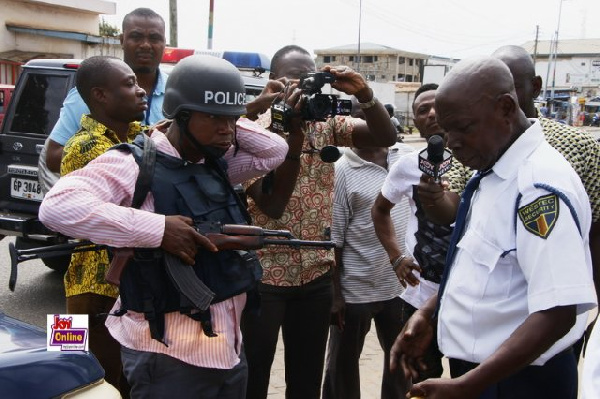 Police and media personnel rushed to the offices of Royal Motors Limited after robbery incident