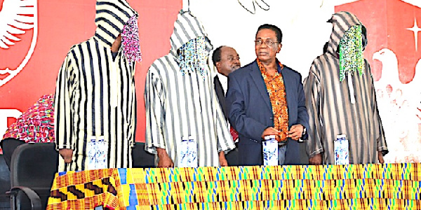 Prof. Kwesi Yankah with Anas Aremeyaw Anas