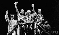 Kwame Nkrumah and his comrades on the night of Ghana's independence