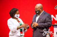 Former President John Mahama and his 2020 running mate Prof Opoku-Agyemang