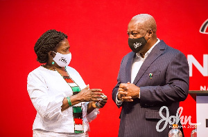 Former President John Mahama and his 2020 running mate Prof Opoku-Agyemang