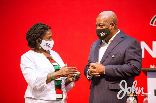 Former President John Mahama and his 2020 running mate Prof Opoku-Agyemang