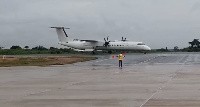 The local flight arriving at the airport