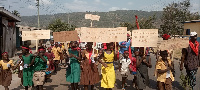 Residents on protest