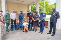 GIZ handed over 2,000 protective goggles, 10,000 boot covers, and 95 knapsack sprayers