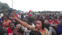 Angry supporters of Bishop Obinim