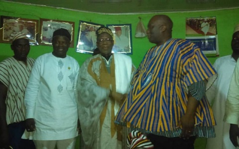 The Gukpe Naa of Tamale, Naa Alhassan Abdulai with the Minister for Railway Development, Joe Ghartey