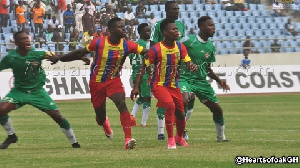 Isaac Mensah's lone goal in the 28th minute ensured Hearts won the day over Karela FC