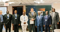 Ghana delegation in a group photo session with IMF officials