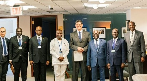 Ghana delegation in a group photo session with IMF officials