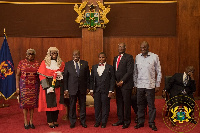 Judge Nabeela Naeema Wahab Sahiba with President Akufo-Addo and her family