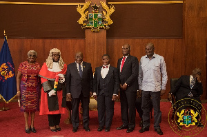 Judge Nabeela Naeema Wahab Sahiba with President Akufo-Addo and her family