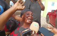 Sister of the deceased, Augustina Lartey, speaking to the media