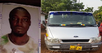 Driver Bonsu Osei with his car packed