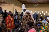 President Akufo-Addo confers with Ya-Naa during a visit to the Northern Region