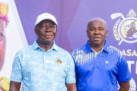 Otumfuo Osei Tutu II - Asantehene (left); Kwamina Asomaning - Chief Executive, Stanbic Bank Ghana