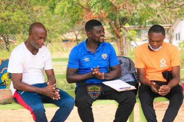 L-R Paul Tandoh(fitness coach), Samuel Boadu(head caoch), Eric Amonsah (GK trainer)