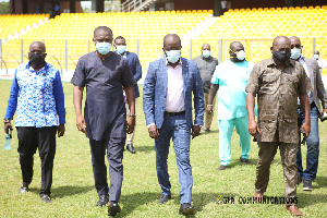 Sports minister Usif Mustapha with GFA officials