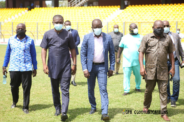 Sports minister Usif Mustapha with GFA officials