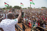 File Photo: John Dramani Mahama on a campaign platform