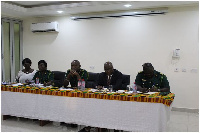 Comptroller-General of Immigration, Mr. Kwame Asuah Takyi (3rd right) and his Deputies at the durbar