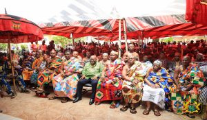 President Akufo-Addo in a group picture with the Nkoranza Traditional Council