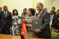 The agreement was signed by Shirley Ayorkor Botchwey and Manuel Domingos Augusto