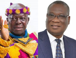 Otumfuo Osei Tutu II (left), Dr. K.K. Sarpong (right)