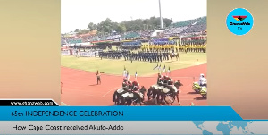 How Nana Akufo-Addo was welcomed to Cape Coast Sports Stadium