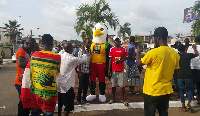 The Eagle mascot spotted with some Ghanaians