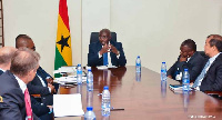 Vice President, Dr. Mahamadu Bawumia with delegation from Stanbic Bank Ghana and Standard Bank Group