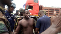 One of the persons arrested by the security team in the violent clash at Ahwiaa