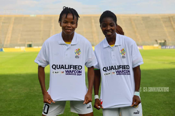 Black Queens midfielder Jenifer Cudjoe(R) and Sherifatu Sumaila