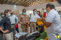 Joseph Boahen Aidoo, Simonetta Sommaruga visited an organic cocoa farm, the Yayra Glover warehouse