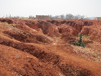 Illegal clay miners destroying arable land in the Shama District