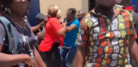 Bridget Otoo being molested during the protest