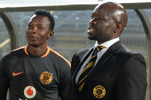 John Paintsil and his boss at Kaizer Chiefs