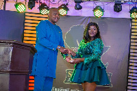 Celestina Pokua Sarpong receiving her award