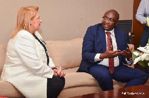 Dr. Mahamadu Bawumia with the President of Malta, Marie-Louise Coleiro Preca