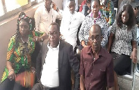 Ofosu-Ampofo with some NDC executives at the CID headquarters