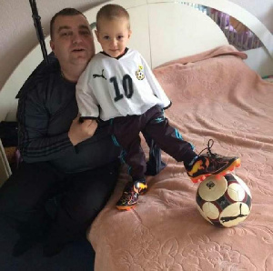 Nenad Glisic with his son